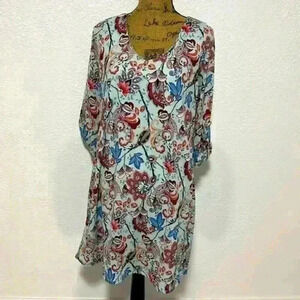 Pink Blush floral dress knee length M